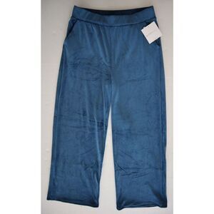 Beyond Yoga NV1221 Women's Sz M Celestial Blue Velvet Elevate Long Pants